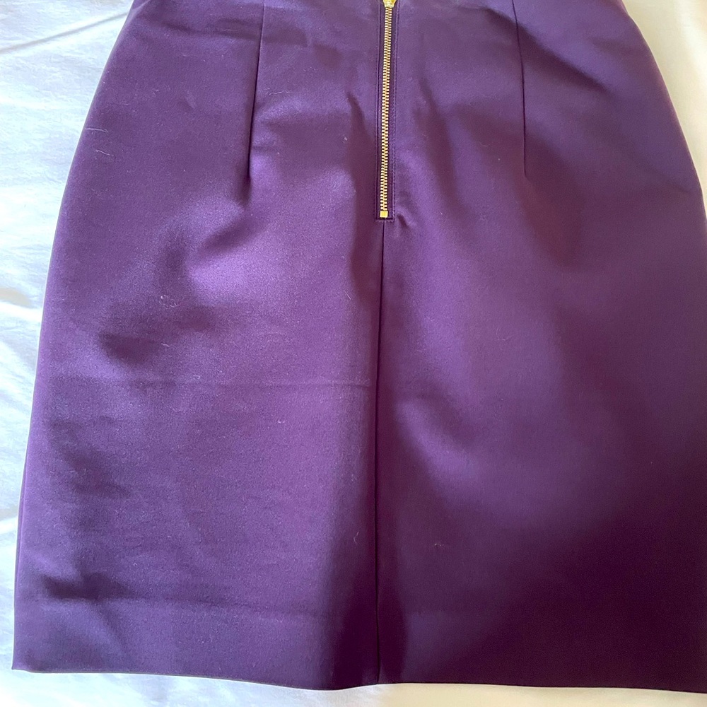 Purple fitted skirt with Gold zipper